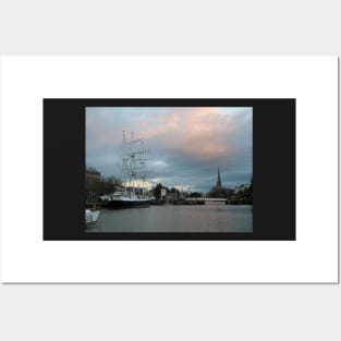 Boat at Bristol Harbour side Posters and Art